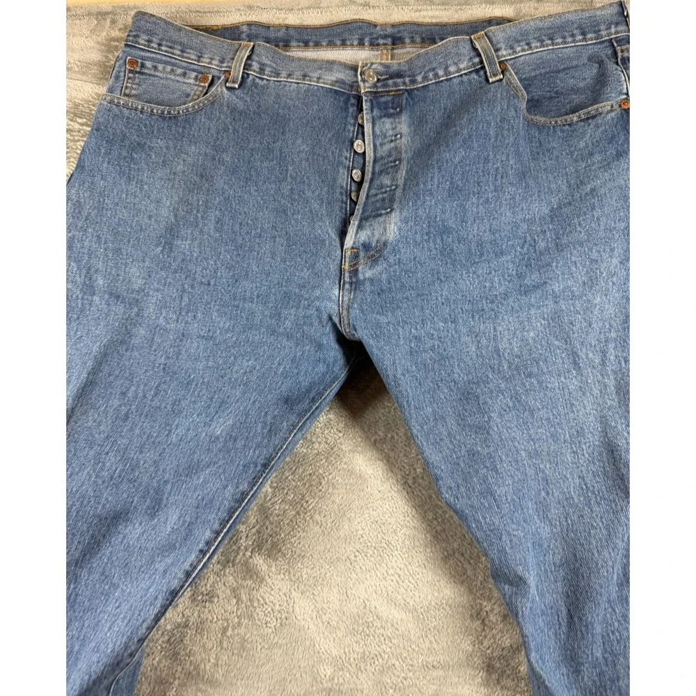 Vtg Levi's 501 Jeans 42x32 Button Fly Light Wash Y2K Straight Denim
